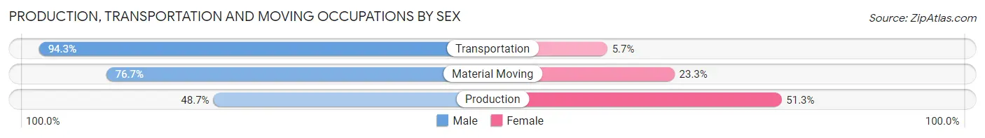 Production, Transportation and Moving Occupations by Sex in Zip Code 07506