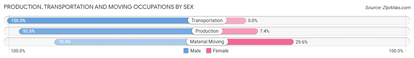 Production, Transportation and Moving Occupations by Sex in Zip Code 07603