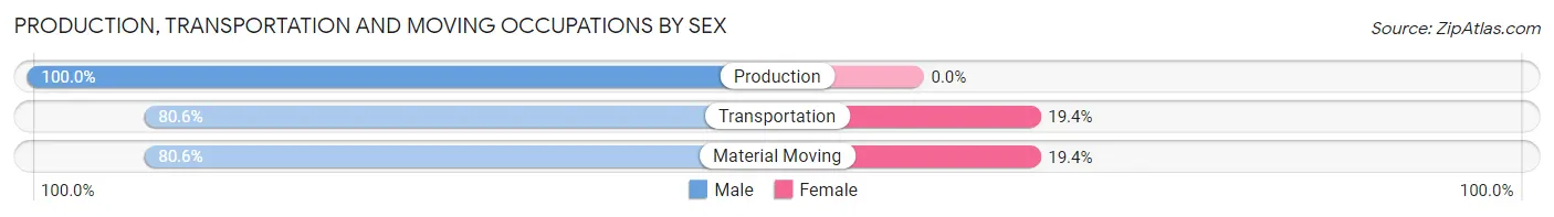 Production, Transportation and Moving Occupations by Sex in Zip Code 07626