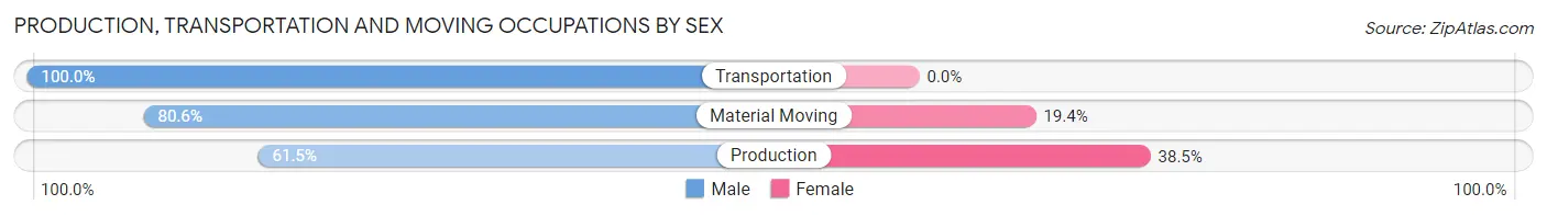 Production, Transportation and Moving Occupations by Sex in Zip Code 07642