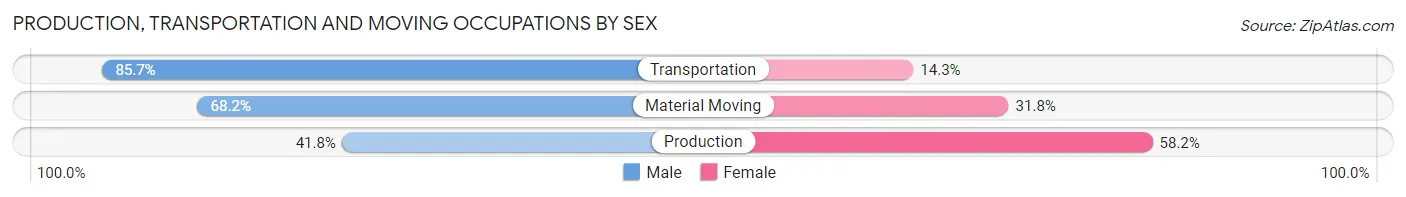 Production, Transportation and Moving Occupations by Sex in Zip Code 07647