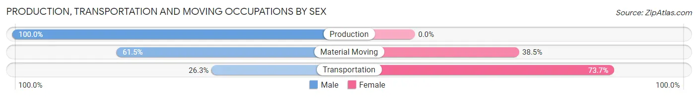 Production, Transportation and Moving Occupations by Sex in Zip Code 07670