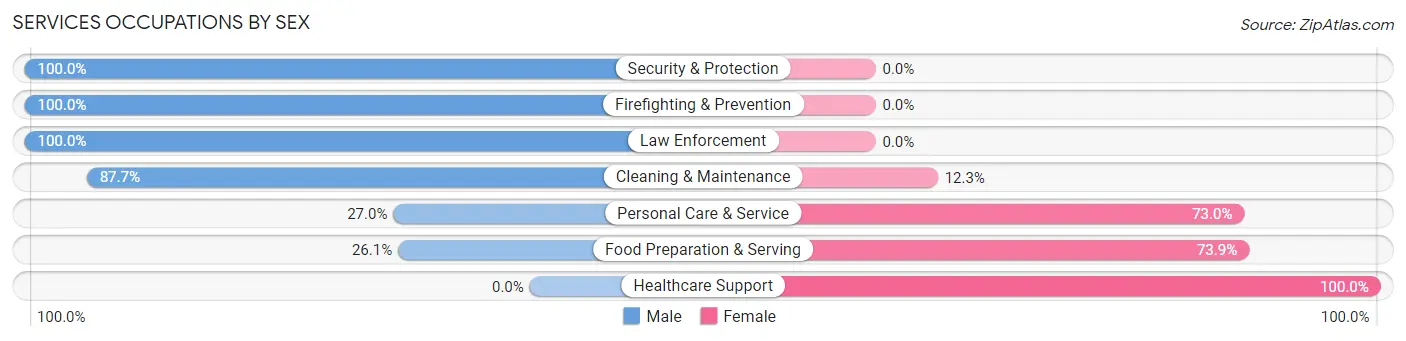 Services Occupations by Sex in Zip Code 07834