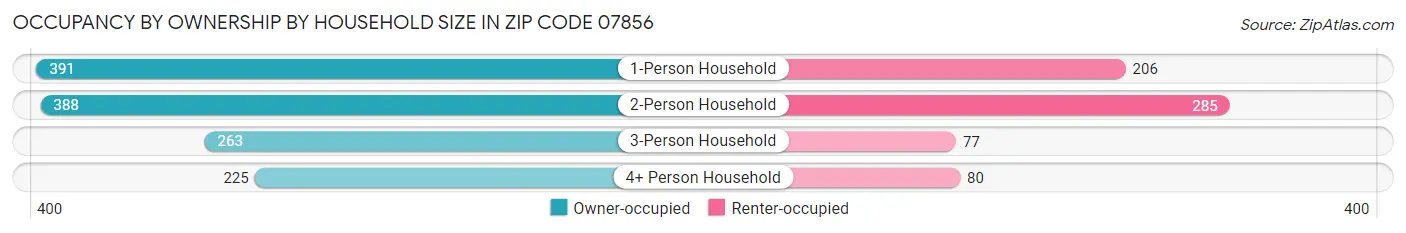 Occupancy by Ownership by Household Size in Zip Code 07856