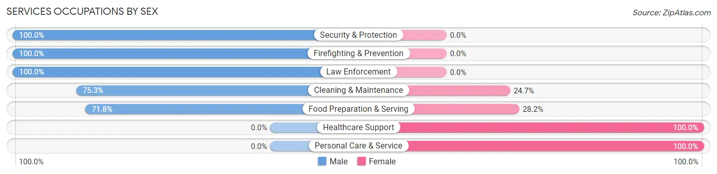 Services Occupations by Sex in Zip Code 07857