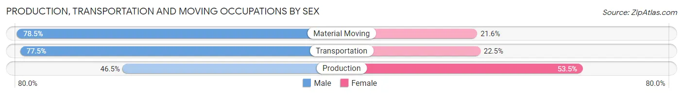 Production, Transportation and Moving Occupations by Sex in Zip Code 07882