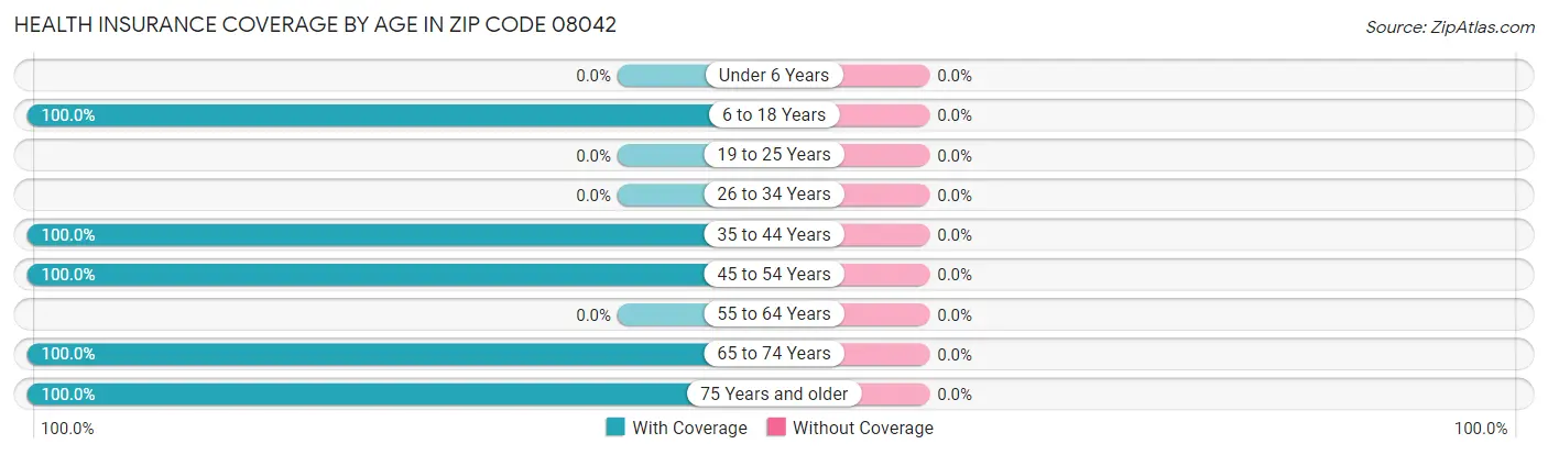 Health Insurance Coverage by Age in Zip Code 08042