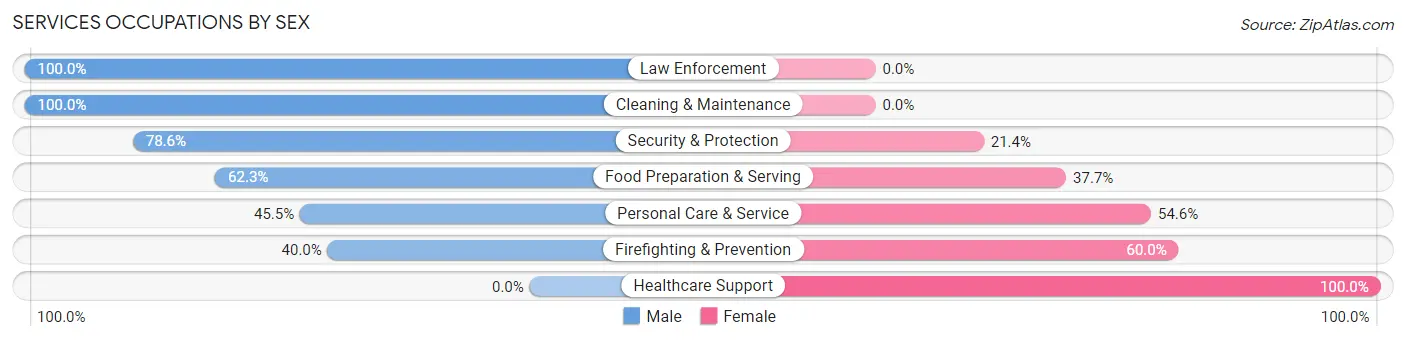 Services Occupations by Sex in Zip Code 08045