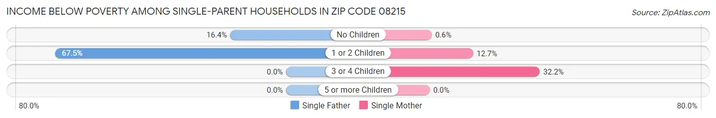Income Below Poverty Among Single-Parent Households in Zip Code 08215