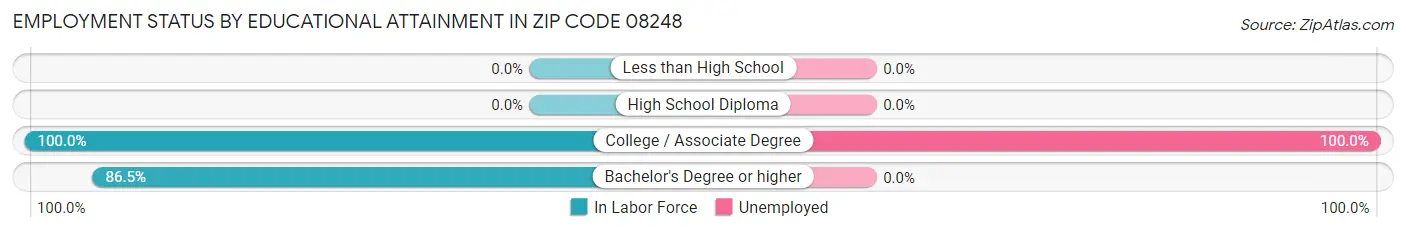 Employment Status by Educational Attainment in Zip Code 08248