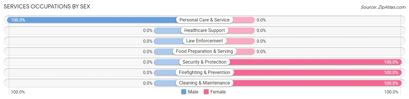 Services Occupations by Sex in Zip Code 08346