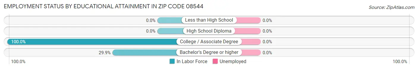 Employment Status by Educational Attainment in Zip Code 08544