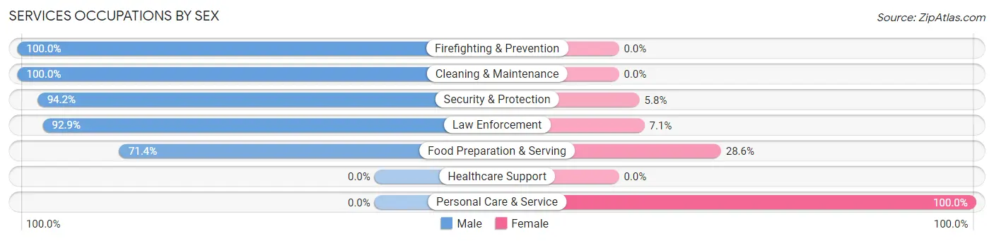 Services Occupations by Sex in Zip Code 08558