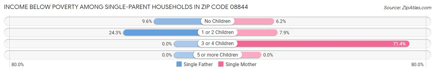 Income Below Poverty Among Single-Parent Households in Zip Code 08844