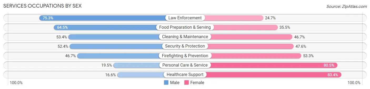 Services Occupations by Sex in Zip Code 10031