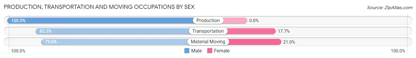 Production, Transportation and Moving Occupations by Sex in Zip Code 10520