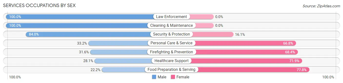 Services Occupations by Sex in Zip Code 10580