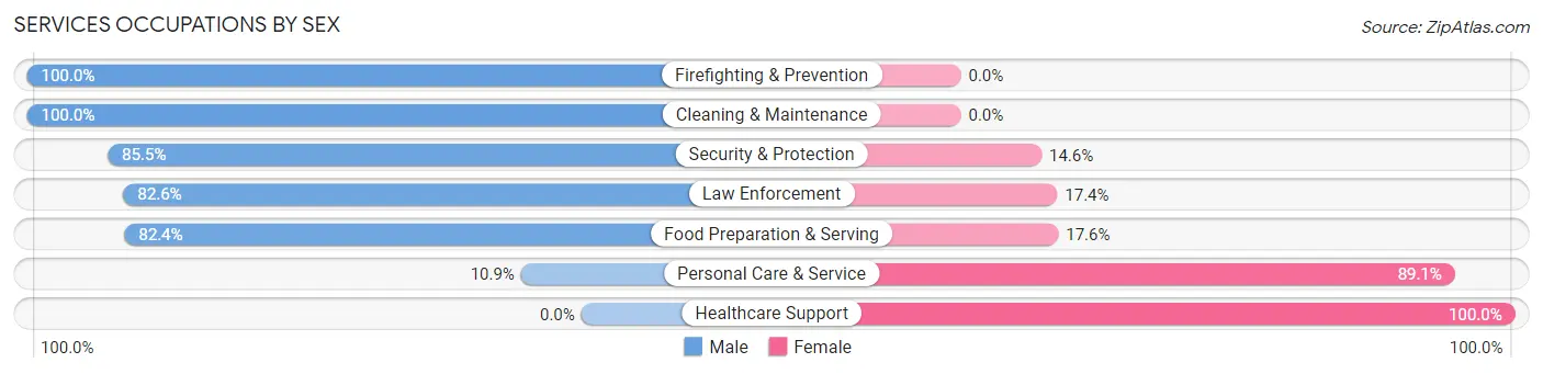 Services Occupations by Sex in Zip Code 10926