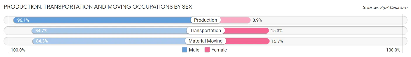 Production, Transportation and Moving Occupations by Sex in Zip Code 10980