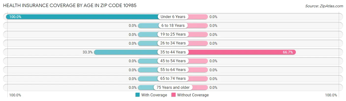 Health Insurance Coverage by Age in Zip Code 10985