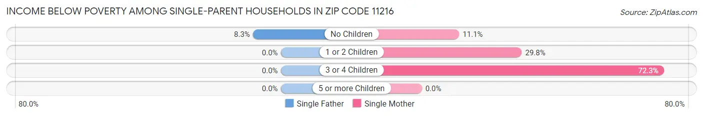 Income Below Poverty Among Single-Parent Households in Zip Code 11216