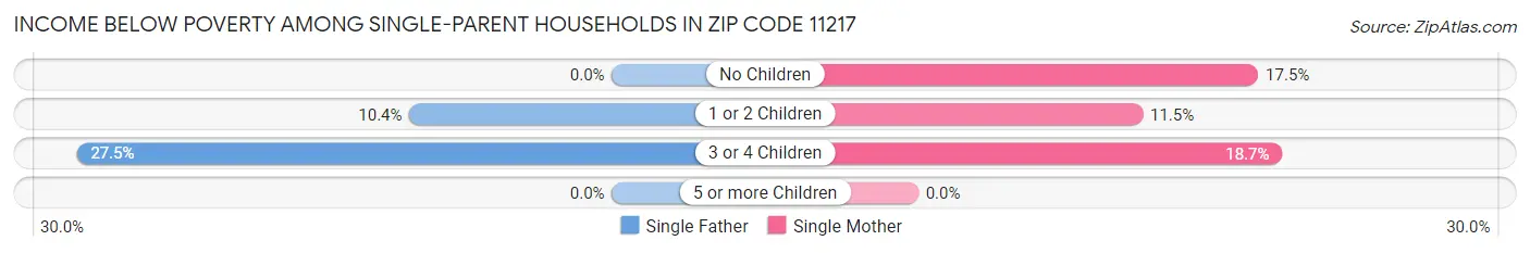 Income Below Poverty Among Single-Parent Households in Zip Code 11217