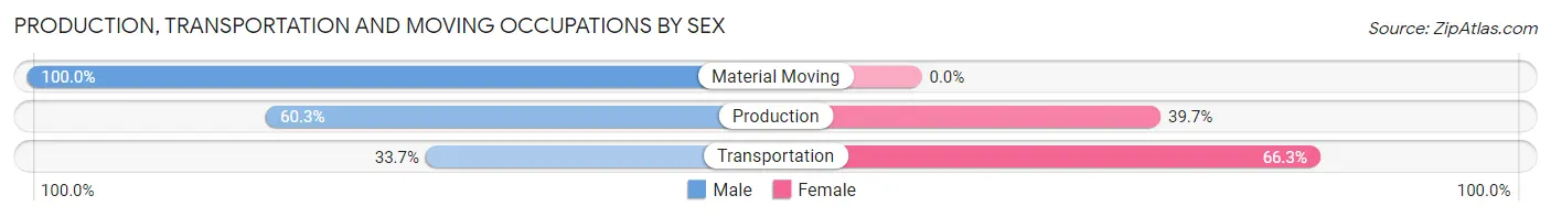 Production, Transportation and Moving Occupations by Sex in Zip Code 11217
