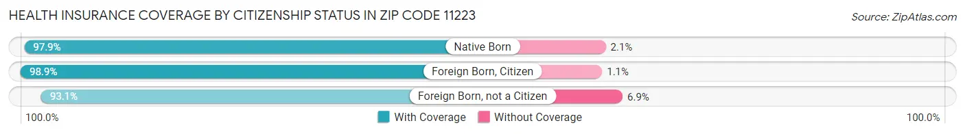 Health Insurance Coverage by Citizenship Status in Zip Code 11223