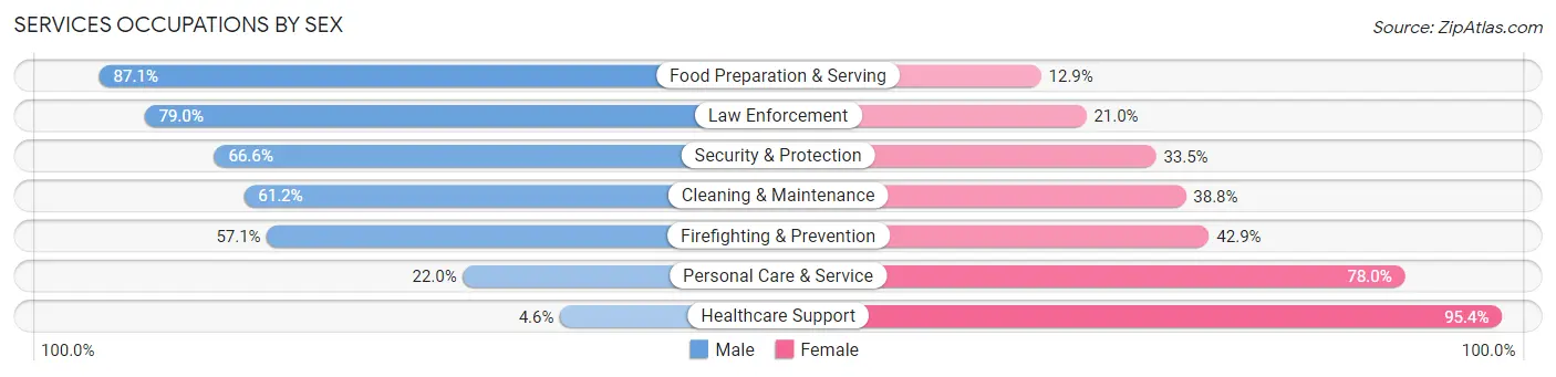 Services Occupations by Sex in Zip Code 11232