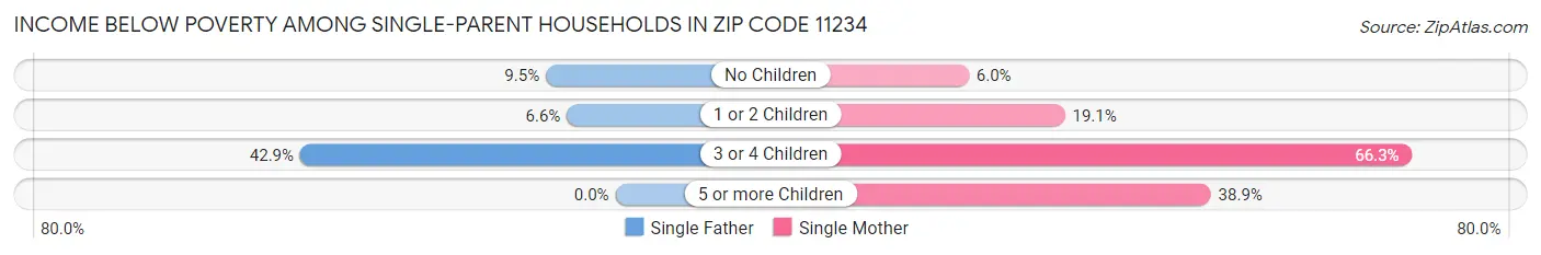 Income Below Poverty Among Single-Parent Households in Zip Code 11234
