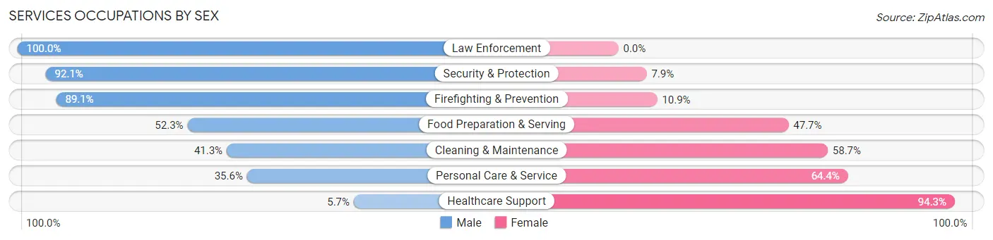 Services Occupations by Sex in Zip Code 11237