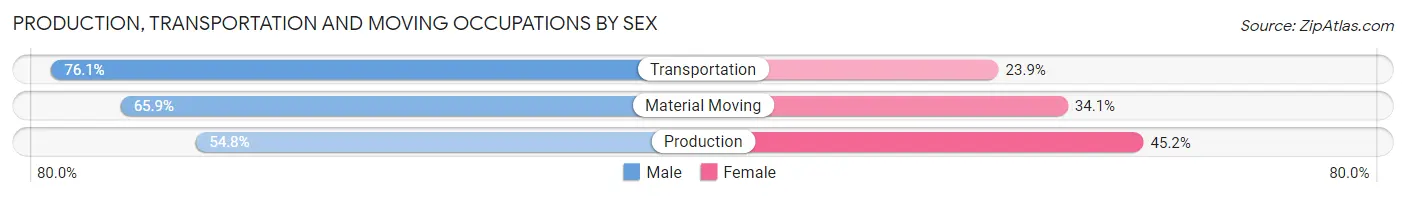 Production, Transportation and Moving Occupations by Sex in Zip Code 11249
