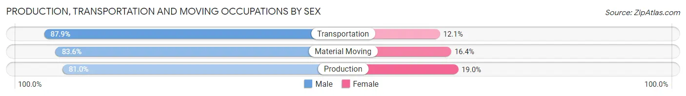 Production, Transportation and Moving Occupations by Sex in Zip Code 11412