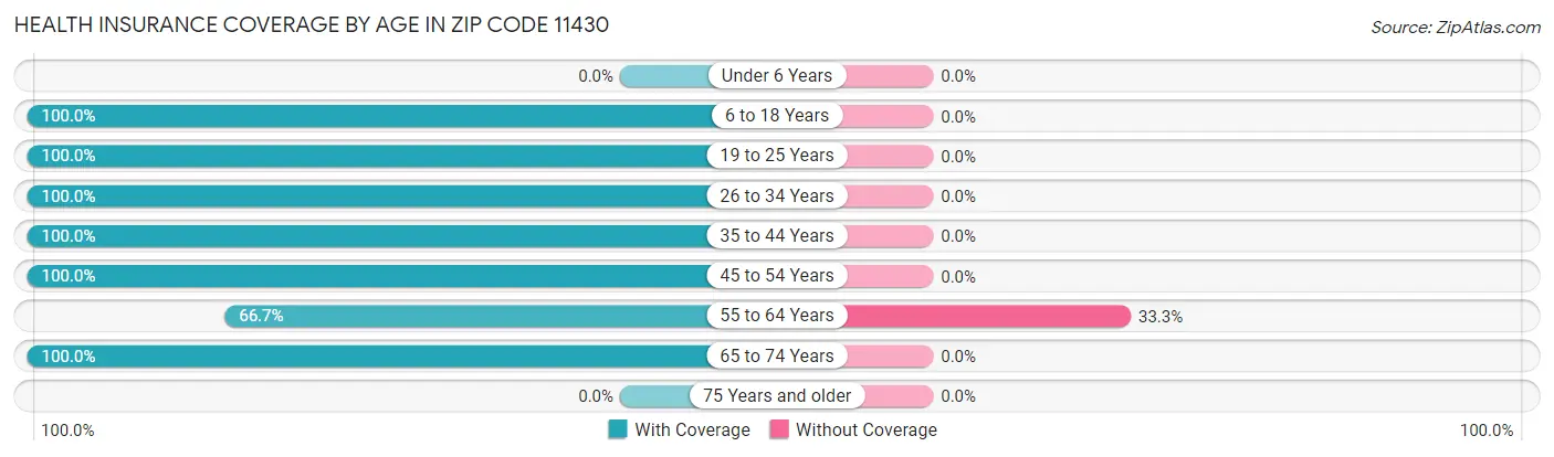 Health Insurance Coverage by Age in Zip Code 11430