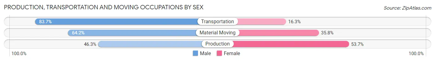 Production, Transportation and Moving Occupations by Sex in Zip Code 11520
