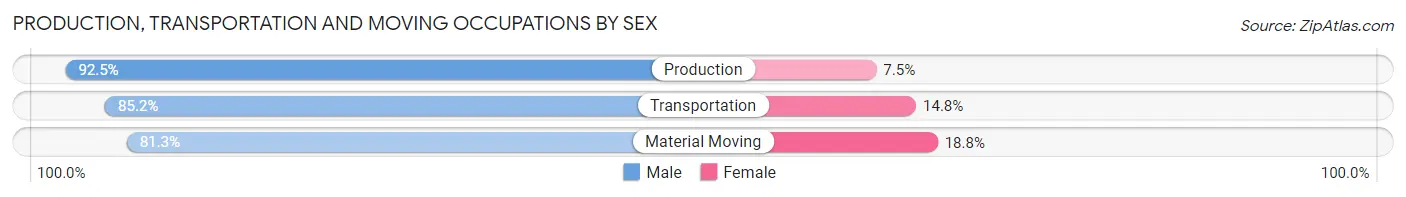Production, Transportation and Moving Occupations by Sex in Zip Code 11530