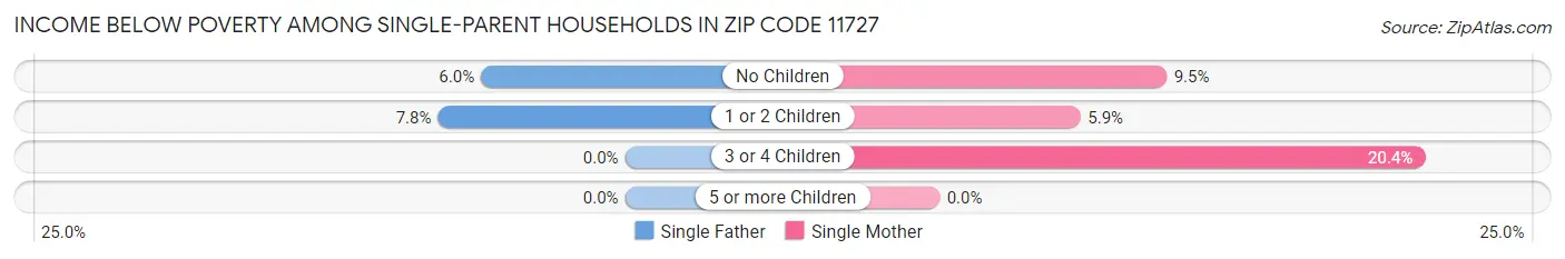 Income Below Poverty Among Single-Parent Households in Zip Code 11727