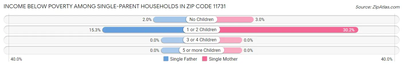 Income Below Poverty Among Single-Parent Households in Zip Code 11731