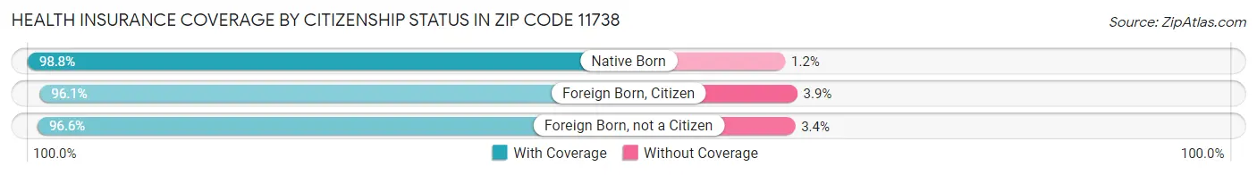 Health Insurance Coverage by Citizenship Status in Zip Code 11738