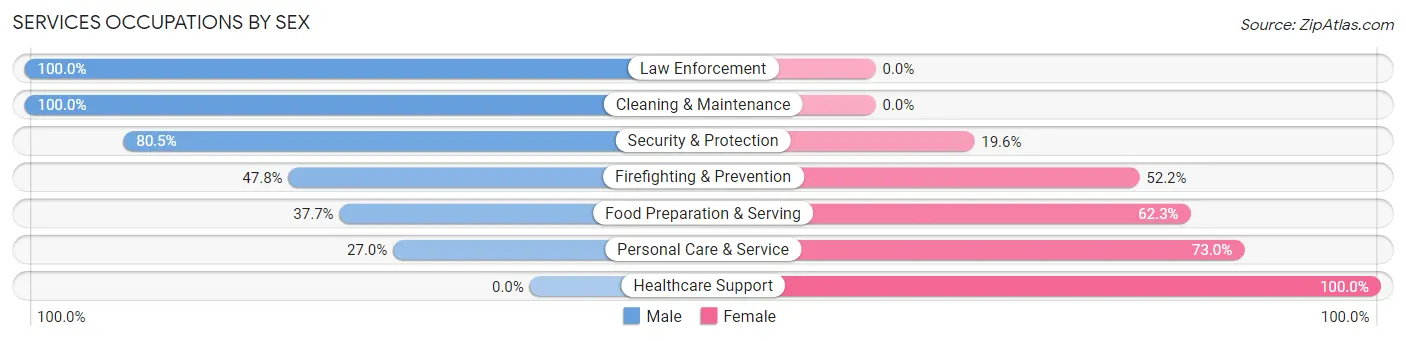 Services Occupations by Sex in Zip Code 11752