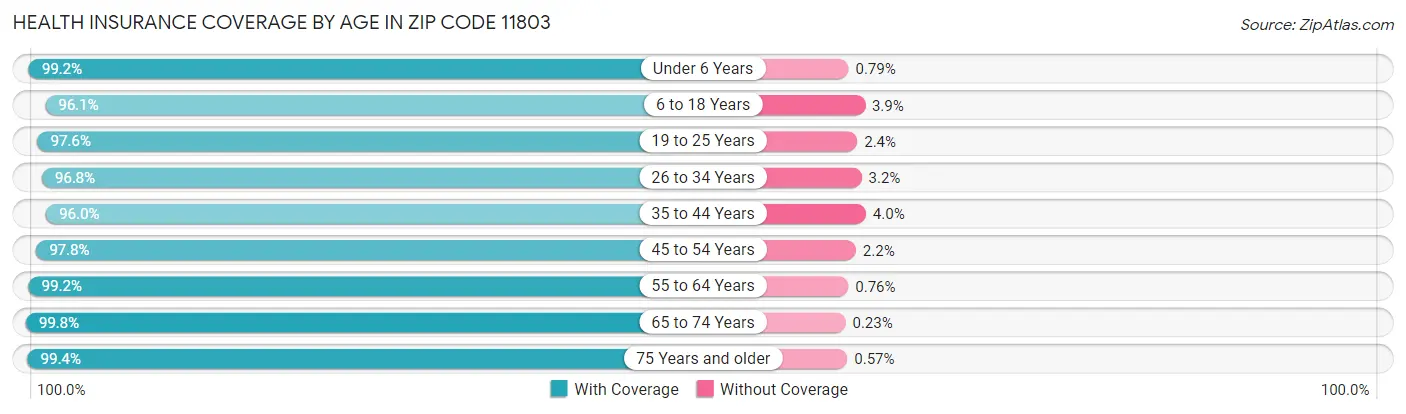 Health Insurance Coverage by Age in Zip Code 11803