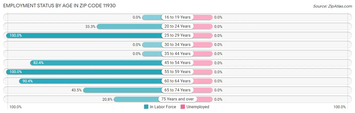 Employment Status by Age in Zip Code 11930