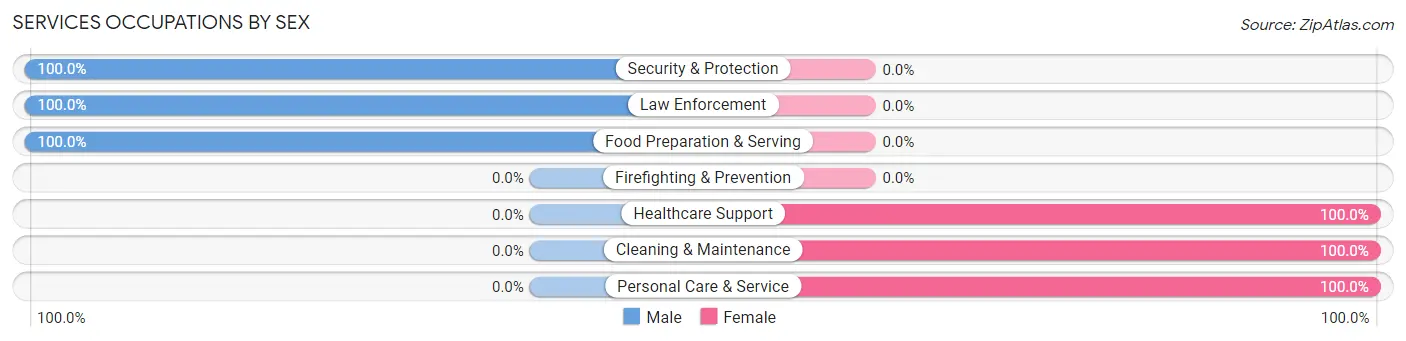Services Occupations by Sex in Zip Code 11930