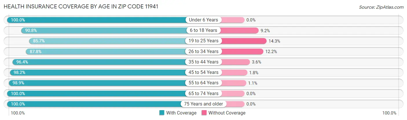 Health Insurance Coverage by Age in Zip Code 11941
