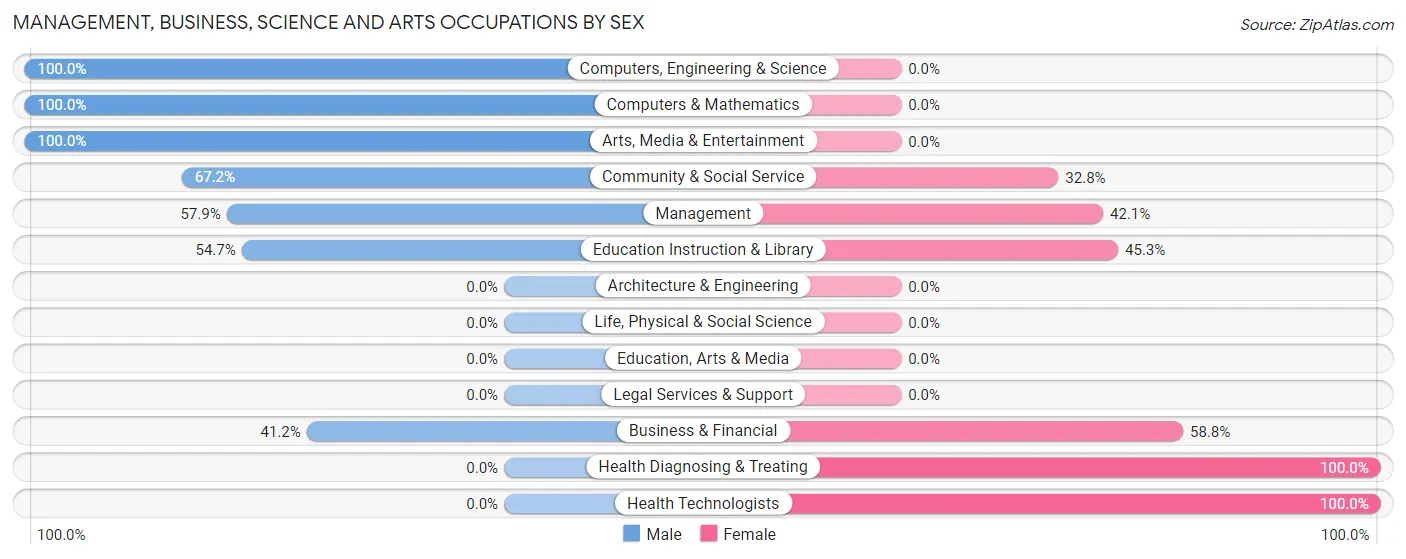Management, Business, Science and Arts Occupations by Sex in Zip Code 11941