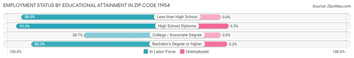 Employment Status by Educational Attainment in Zip Code 11954