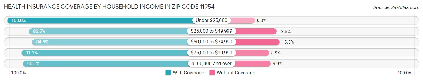 Health Insurance Coverage by Household Income in Zip Code 11954
