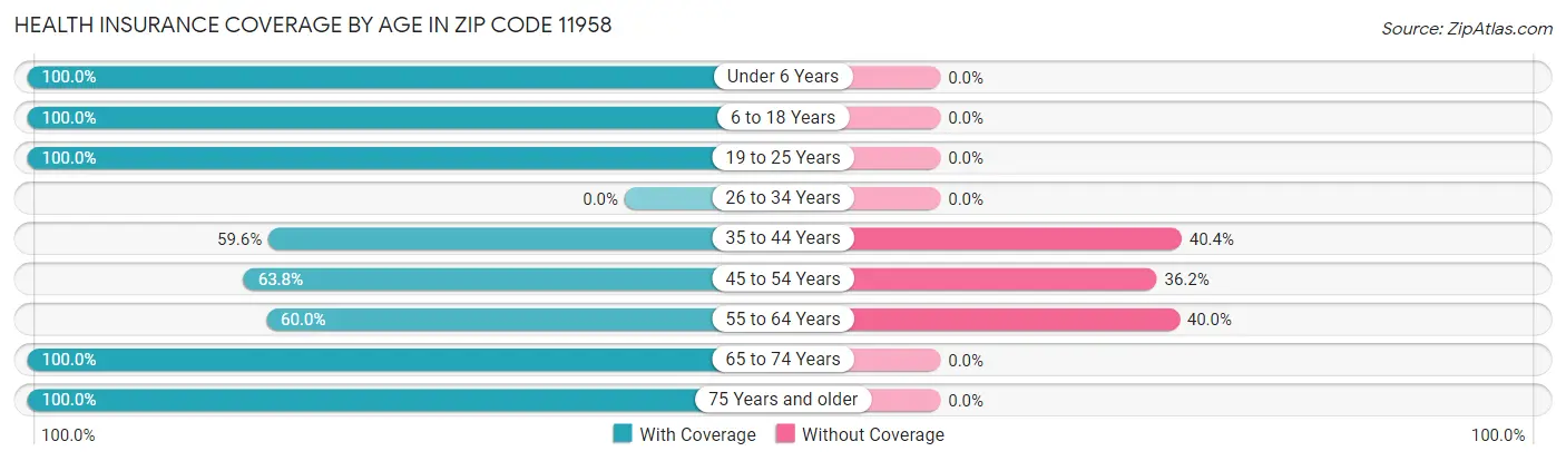 Health Insurance Coverage by Age in Zip Code 11958