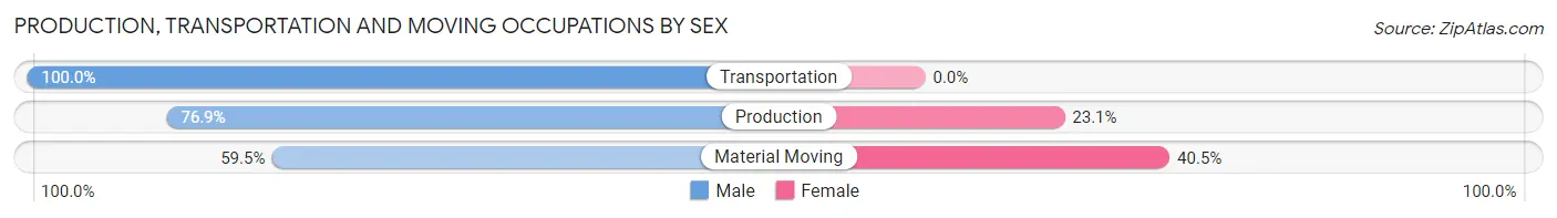 Production, Transportation and Moving Occupations by Sex in Zip Code 11961