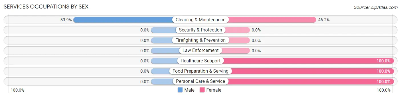 Services Occupations by Sex in Zip Code 12032
